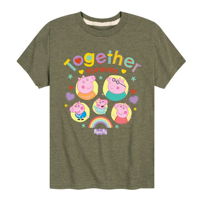 تي شيرت جرافيكي بأكمام قصيرة للأولاد من Peppa Pig - Together Forever