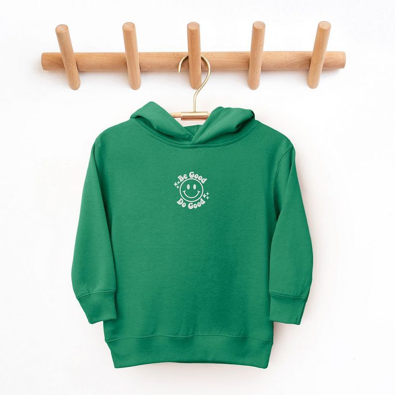 The Juniper Shop Embroidered Be Good Do Good Smiley Face Toddler Graphic Hoodie