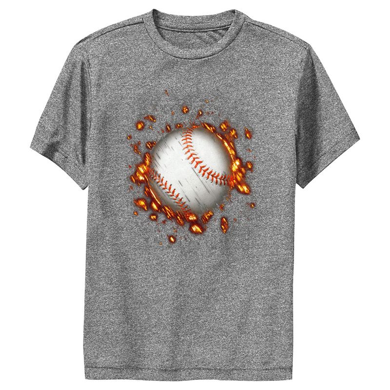 Boy's Lost Gods Flaming Baseball Performance Tee
