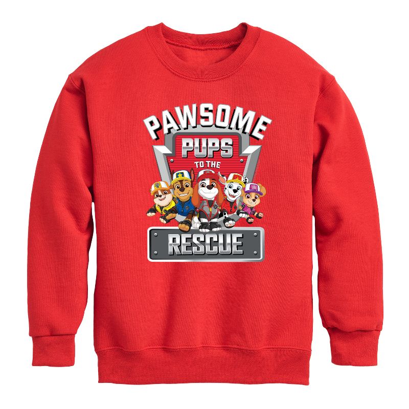 Boys' - Paw Patrol - Pawsome Pups To The Rescue Graphic Long Sleeve Fleece Sweatshirt