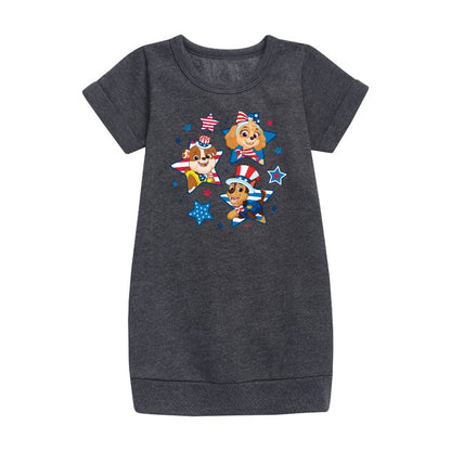 Girls' - Paw Patrol - Americana Graphic Short Sleeve Fleece Dress
