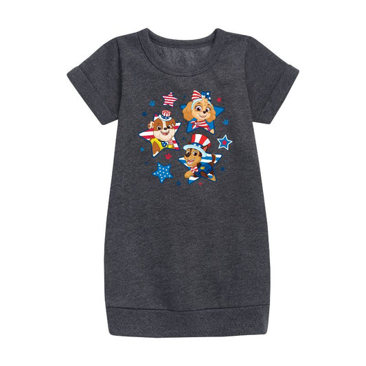 Girls' - Paw Patrol - Americana Graphic Short Sleeve Fleece Dress