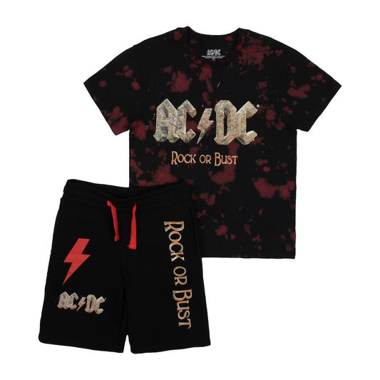 طقم تي شيرت بأكمام قصيرة وشورت قصير من ACDC Rock Or Bust للأولاد