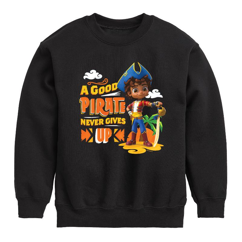 Boys' - Santiago of The Seas - A Good Pirate Graphic Long Sleeve Fleece Sweatshirt