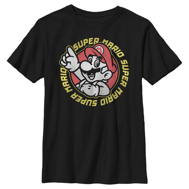 تي شيرت مربع الشكل بتصميم نينتندو سوبر ماريو للأولاد
