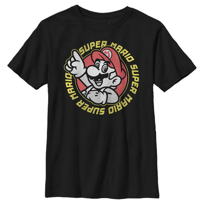 تي شيرت مربع الشكل بتصميم نينتندو سوبر ماريو للأولاد