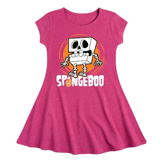 Girls' - SpongeBob SquarePants - Spongeboo Fit & Flair Cap Sleeve Dress