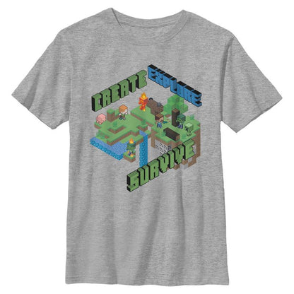 Boys Minecraft Create Explore Survive Map T Shirt