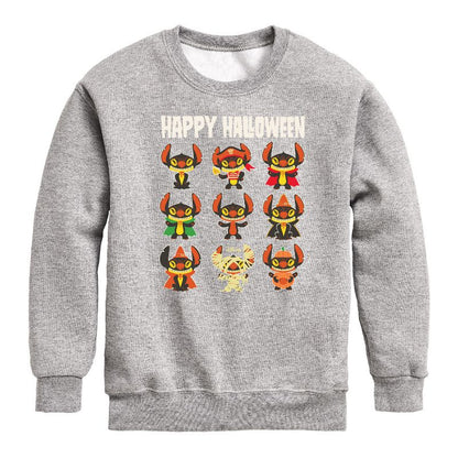 Boys' - Disney - Stitch Happy Halloween Graphic Long Sleeve Fleece Sweatshirt