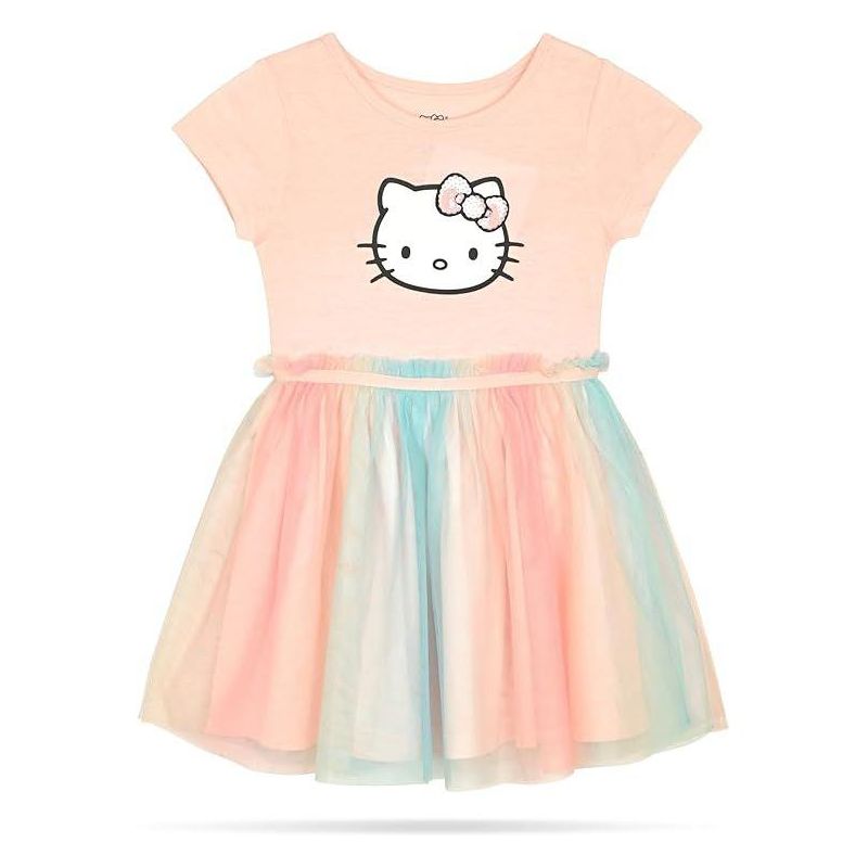 فساتين تول كاجوال بأكمام قصيرة للفتيات الصغيرات/الكبيرات من Hello Kitty