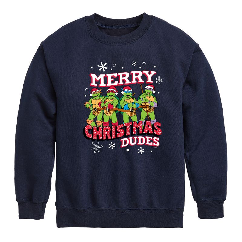 Boys' - Teenage Mutant Ninja Turtles - Merry Christmas Dude Graphic Long Sleeve Fleece Sweatshirt
