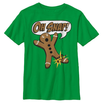 Boy's Lost Gods Christmas Oh Snap Gingerbread Man T-Shirt