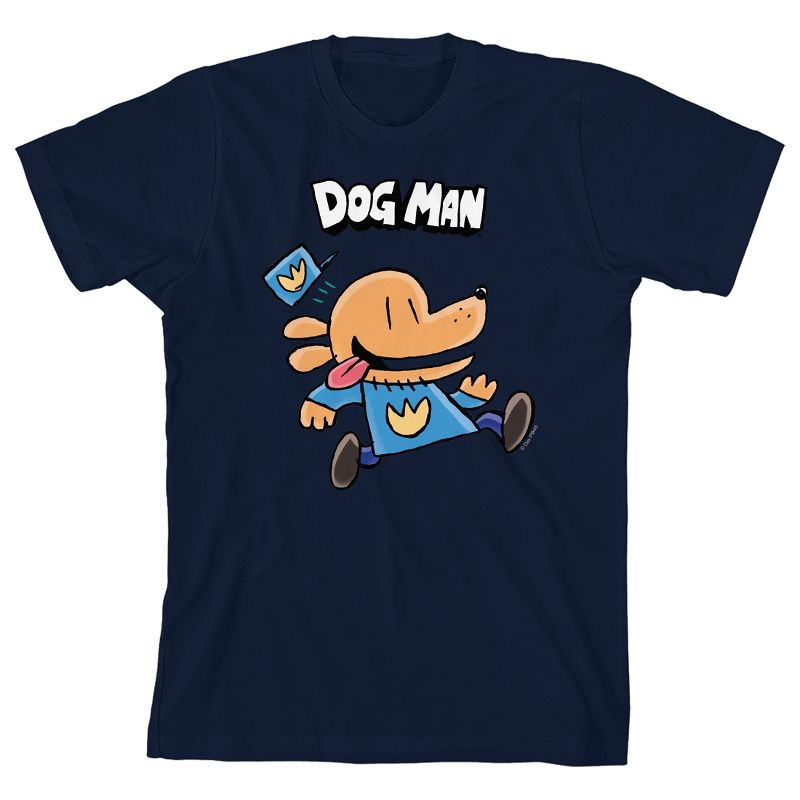 Dog Man Running Youth Crew Neck Short Sleeve T-shirt