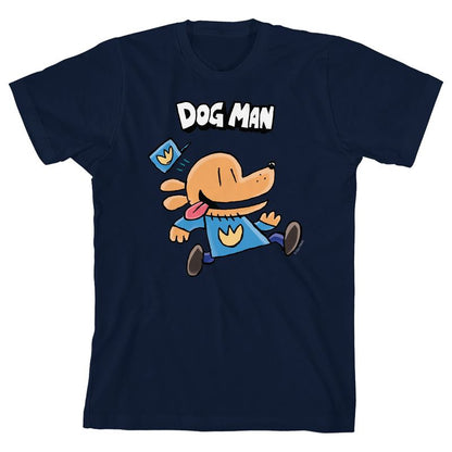 Dog Man Running Youth Crew Neck Short Sleeve T-shirt