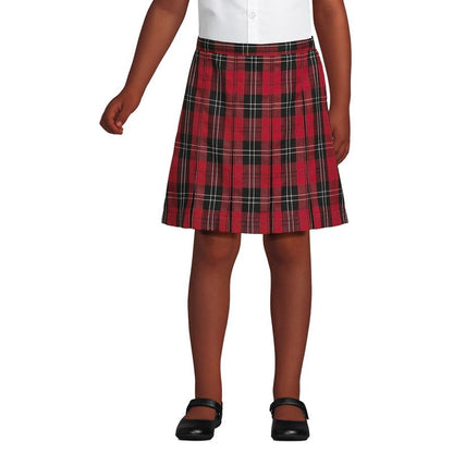 Lands' End School Uniform Kids Plaid Box Pleat Skirt Top of the Knee