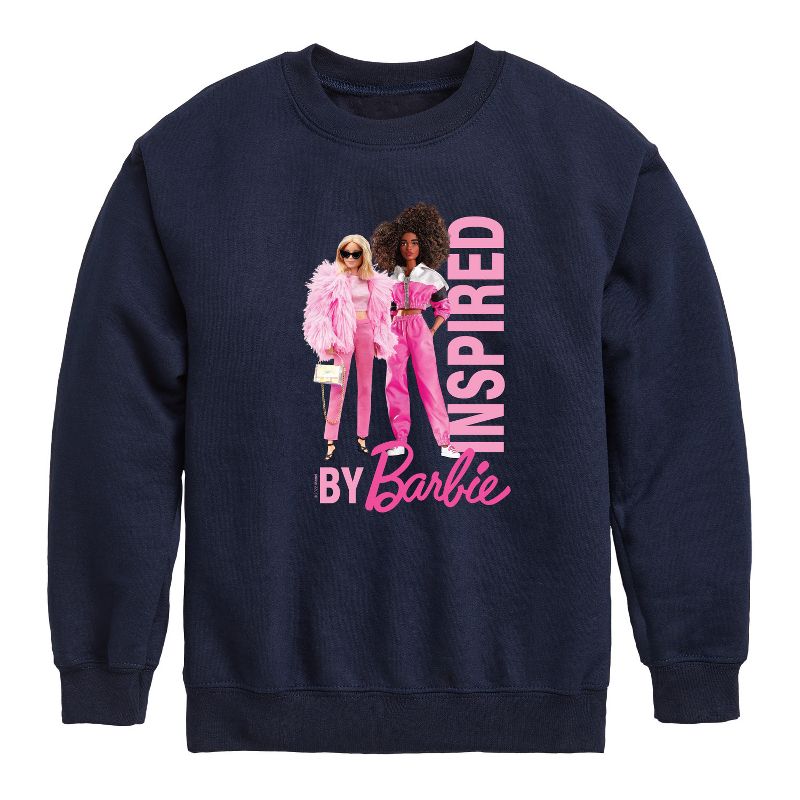 Boys' - Barbie - Inspired By Barbie Graphic Long Sleeve Fleece Sweatshirt