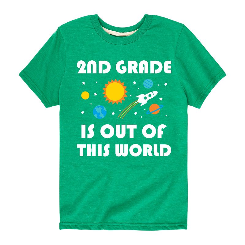 تي شيرت جرافيكي بأكمام قصيرة للصف الثاني من Out Of This World للأولاد - رسالة فورية
