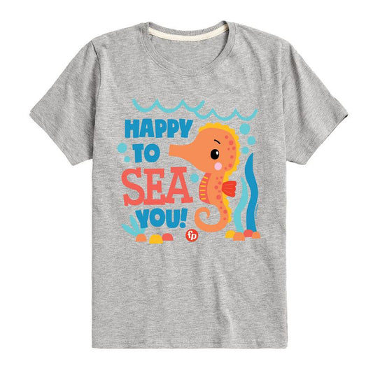تي شيرت جرافيكي بأكمام قصيرة مطبوع عليه عبارة "Happy To Sea You" للأولاد من Fisher-Price