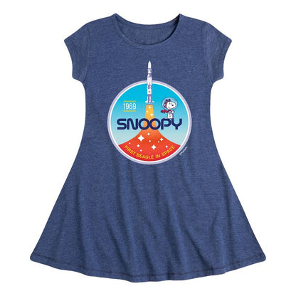 فستان سنوبي سبيس ترافيلر للبنات - بينتس - بأكمام قصيرة وقصة ضيقة