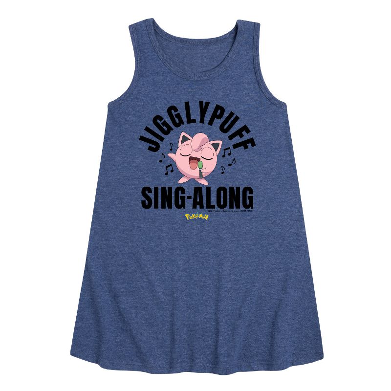 فستان جيغي باف الجرافيكي بدون أكمام بتصميم خطي للفتيات - بوكيمون