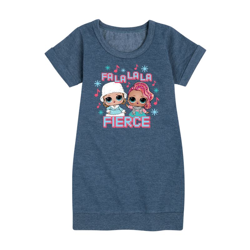 Girls' - Lol Surprise! - Fa La La La Fierce Graphic Short Sleeve Fleece Dress