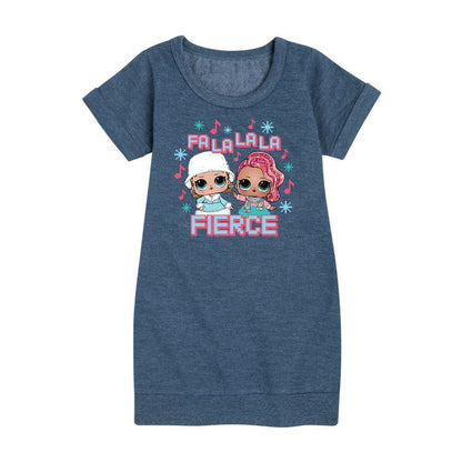 Girls' - Lol Surprise! - Fa La La La Fierce Graphic Short Sleeve Fleece Dress