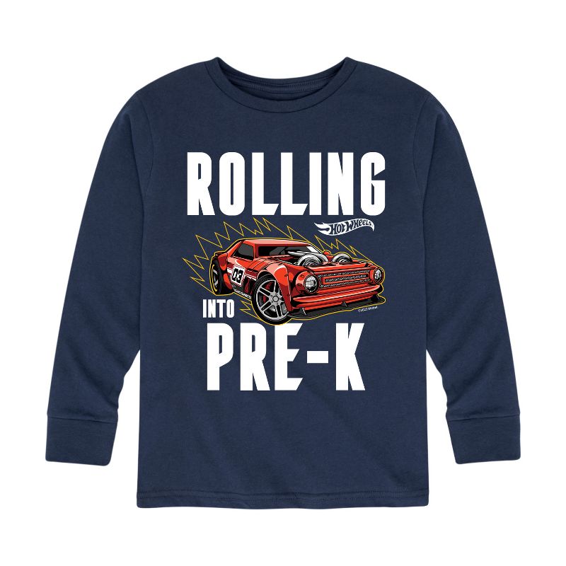 Boys' - Hot Wheels - Rolling Into Pre K Long Sleeve Graphic T-Shirt