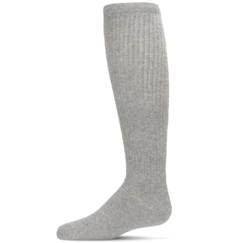 Memoi Girl's Athletic Ribbed Cotton Blend Knee High Sock