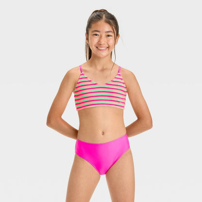 Girls' Teen Summer Striped Bikini Set - art class™