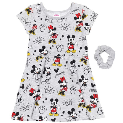 Disney Princess Frozen Minnie Mouse Moana Mulan The Little Mermaid Cinderella Skater Dress  Scrunchie Toddler to Big Kid