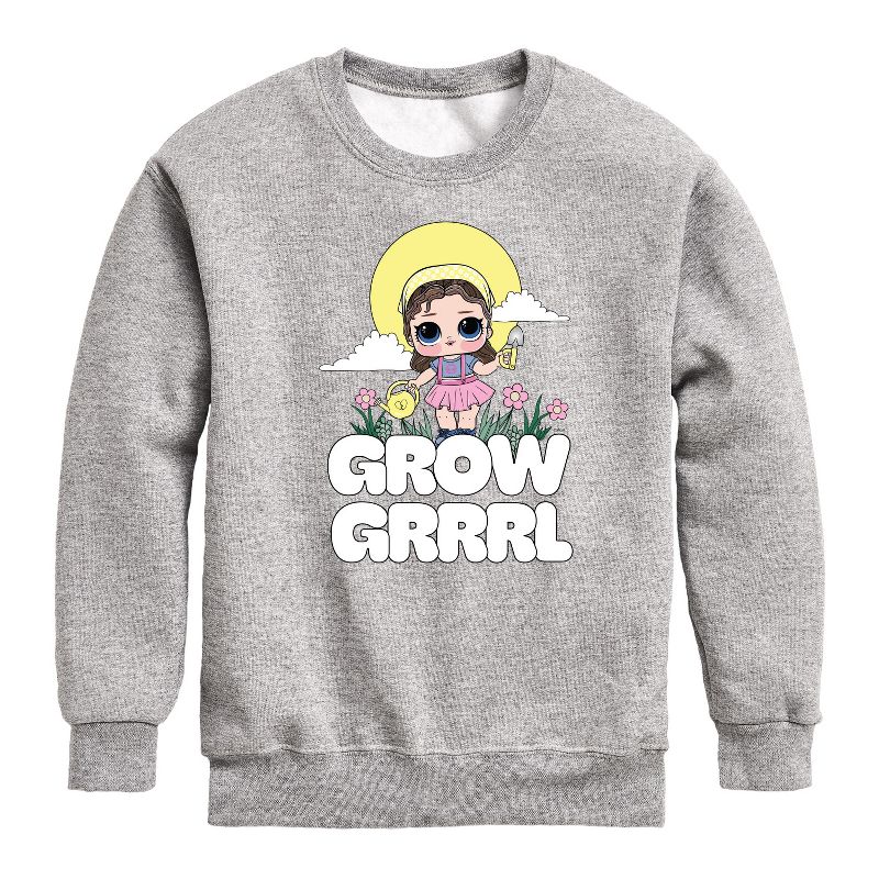 Boys' - LOL Surprise! - Grow Grrrl Graphic Long Sleeve Fleece Sweatshirt