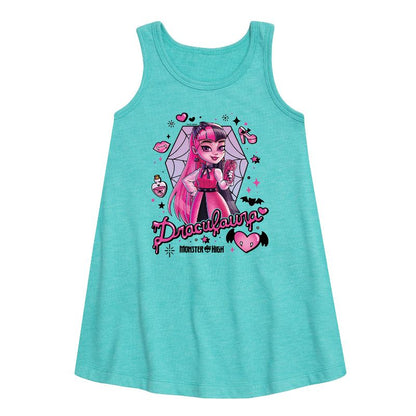 فستان دراكولارا الجرافيكي بدون أكمام للفتيات من مونستر هاي