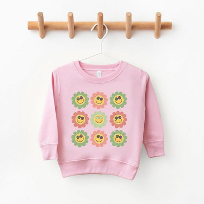 The Juniper Shop Smiley Flowers With Sunglasses Toddler Graphic Sweatshirt