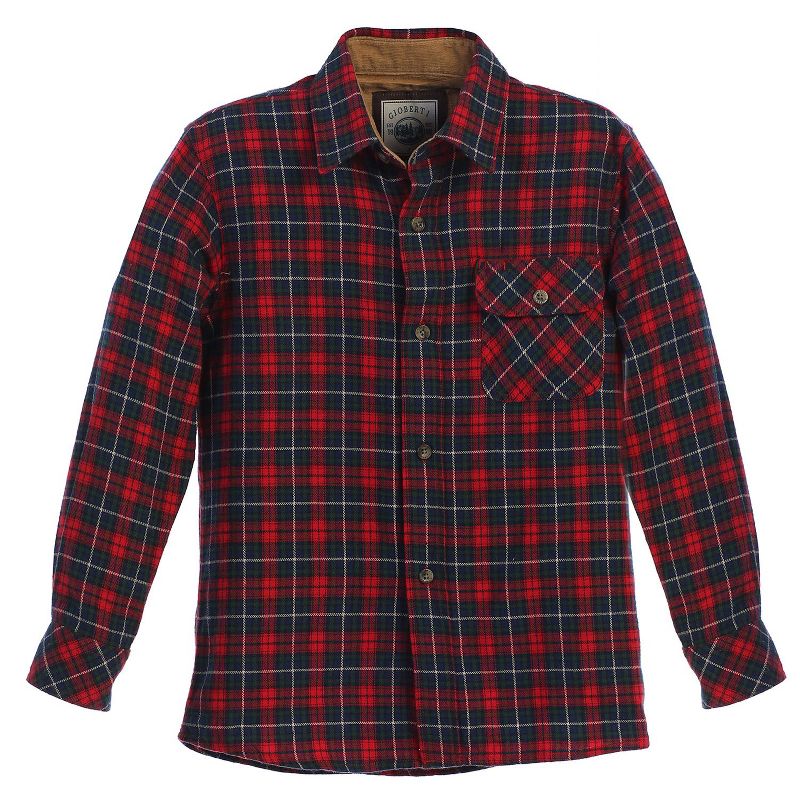 Gioberti Boy's Single Pocket Flannel Shirt with Corduroy Contrast (Part 2)