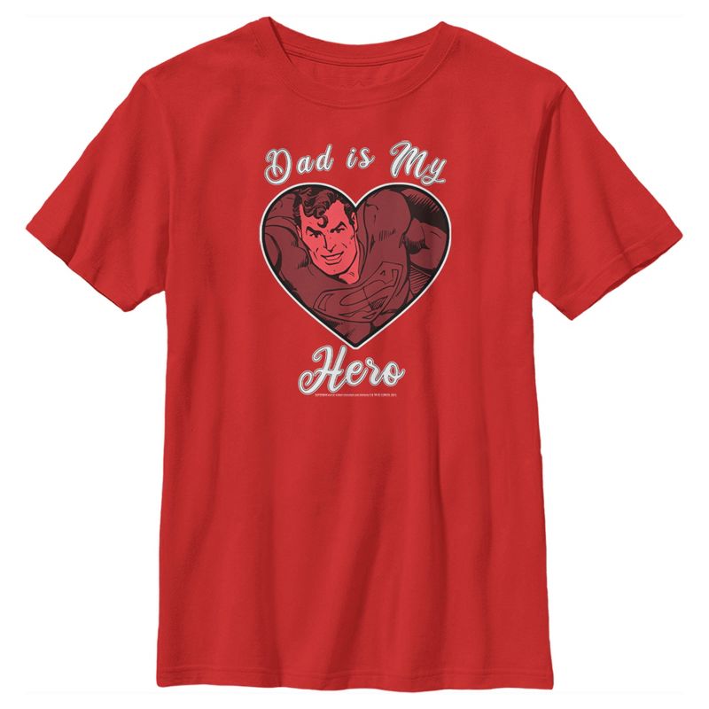 Boy's Superman Valentine's Day Dad is My Hero T-Shirt