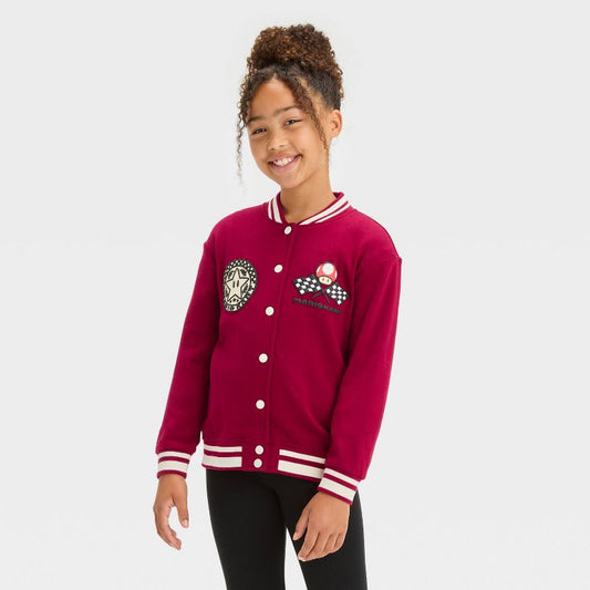 Girls' Super Mario Kart Varsity Jacket - Red