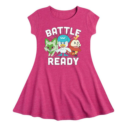 Girls' - Pokémon - Battle Ready Fit & Flair Cap Sleeve Dress