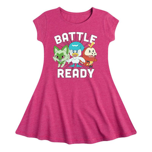 Girls' - Pokémon - Battle Ready Fit & Flair Cap Sleeve Dress