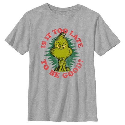 تي شيرت للأولاد بعنوان "هل فات الأوان" من سلسلة دكتور سوس "غرينش كريسماس"