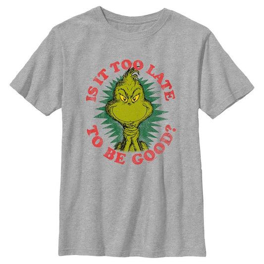 تي شيرت للأولاد بعنوان "هل فات الأوان" من سلسلة دكتور سوس "غرينش كريسماس"