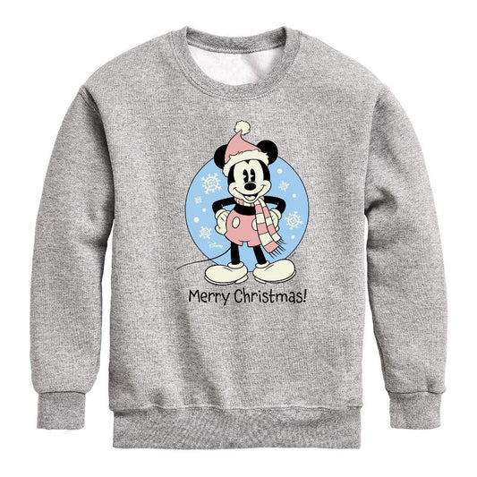 Boys' - Disney - Mickey Merry Christmas Graphic Long Sleeve Fleece Sweatshirt