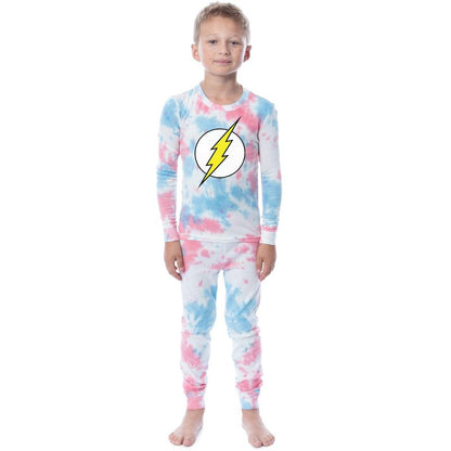 DC Comics Kids' The Flash Girls Boys 2 Piece Tight Fit Youth Pajama Set Multicolored