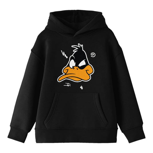 Looney Tunes Angry Daffy Duck Youth Black Graphic Hoodie