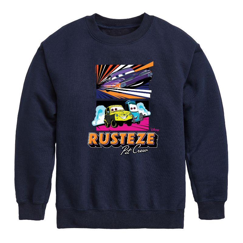 Boys' - Cars - Rusteze Pit Crew Graphic Long Sleeve Fleece Sweatshirt