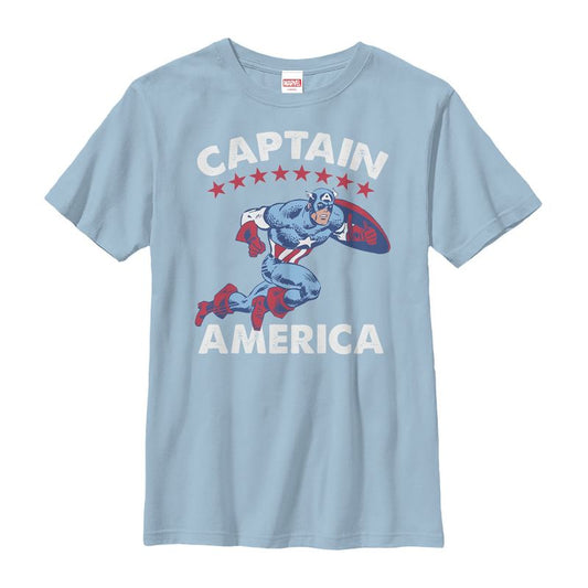 Boy's Marvel Fourth of July  Retro Captain America T-Shirt