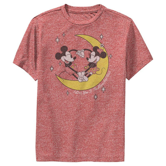 تي شيرت ديزني ميكي وميني أحبك إلى القمر والعودة للأولاد