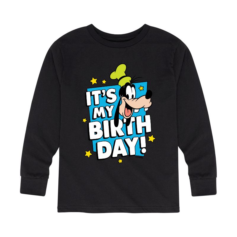 Boys' - Disney - Goofy It's My Birthday Long Sleeve Graphic T-Shirt