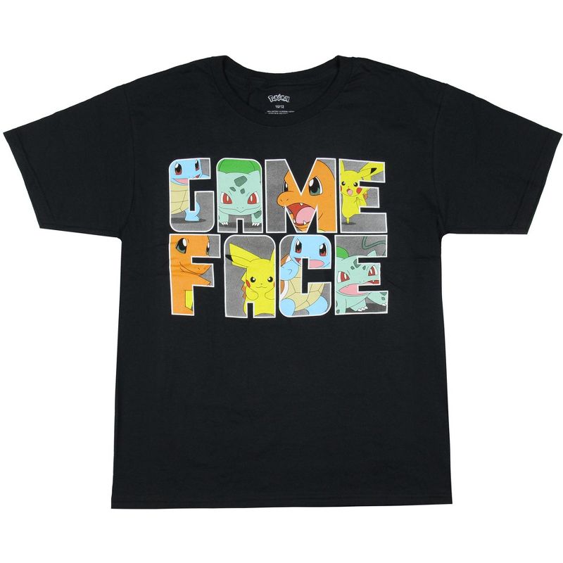 Pokemon Boy's Game Face Generation 1 Starter Characters Kids T-Shirt