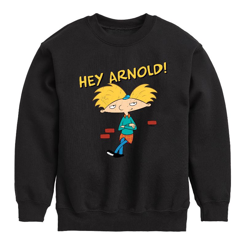 Boys' - Hey Arnold! - Cool Arnold Graphic Long Sleeve Fleece Sweatshirt