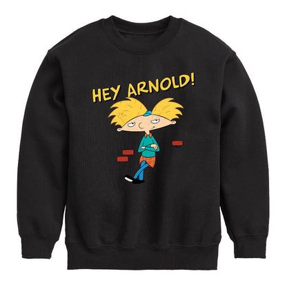 Boys' - Hey Arnold! - Cool Arnold Graphic Long Sleeve Fleece Sweatshirt